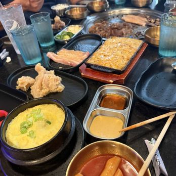 Mr Kimchi Niles - Steamed egg, corn cheese, bbq in progress - Barbeque Near Me - Niles, Illinois