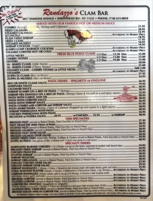 Menu photo 2 Randazzo's Clam Bar Brooklyn, NY Menu photo 2 Randazzo's Clam Bar Brooklyn, NY