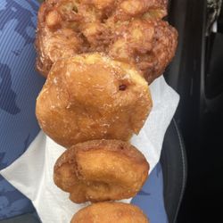American Donut - Fritter, Bismarck, and two "Naked" donuts