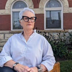 Together Again Eyewear - Susan wearing Lapima Violeta