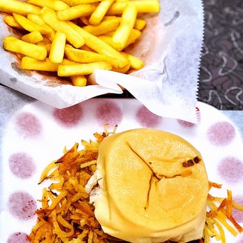 El Rey De Las Fritas - Frita original with French Fries - Cuban Near Me - Miami, Florida El Rey De Las Fritas - Frita original with French Fries - Cuban Near Me - Miami, Florida