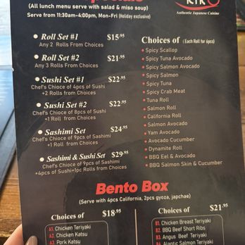 Kiro Sushi - Menu as of June 2025 - Japanese Near Me - Toronto, Ontario