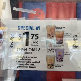 10AM - 6PM $1.75 for selected items