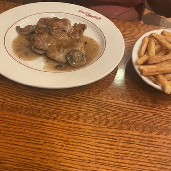 The Berghoff Restaurant - Jäger Schnitzel with a side of fries - Bars Near Me - Chicago, Illinois The Berghoff Restaurant - Jäger Schnitzel with a side of fries - Bars Near Me - Chicago, Illinois