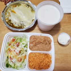 Mexico Lindo Express - Chicken enchilada suiza + horchata