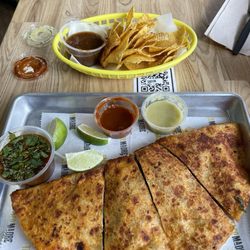 Taco Madre - Birria Quesadilla + Consomé Chips and Salsa