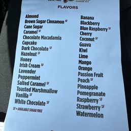 Available flavors