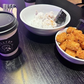 Hilltop Coffee and Kitchen - Tater tots, beignets and chai latte. It was so good and the perfect breakfast treat for me and hubby. - Coffee & Tea Near Me - Los Angeles, California Hilltop Coffee and Kitchen - Tater tots, beignets and chai latte. It was so good and the perfect breakfast treat for me and hubby. - Coffee & Tea Near Me - Los Angeles, California