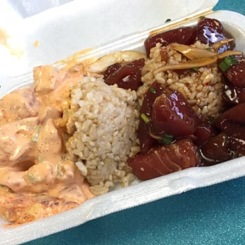 Fresh Catch - Fireball and shoyu ahi poke over brown rice. Super delicious! - Hawaiian Near Me - Honolulu, Hawaii Fresh Catch - Fireball and shoyu ahi poke over brown rice. Super delicious! - Hawaiian Near Me - Honolulu, Hawaii