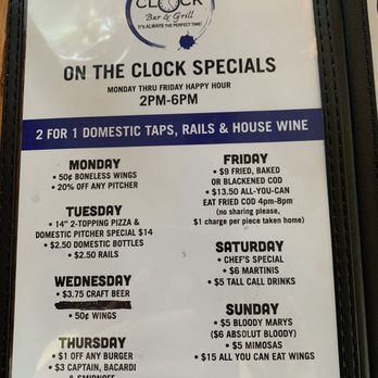 On The Clock Bar & Grill - Menu - American Near Me - Milwaukee, Wisconsin