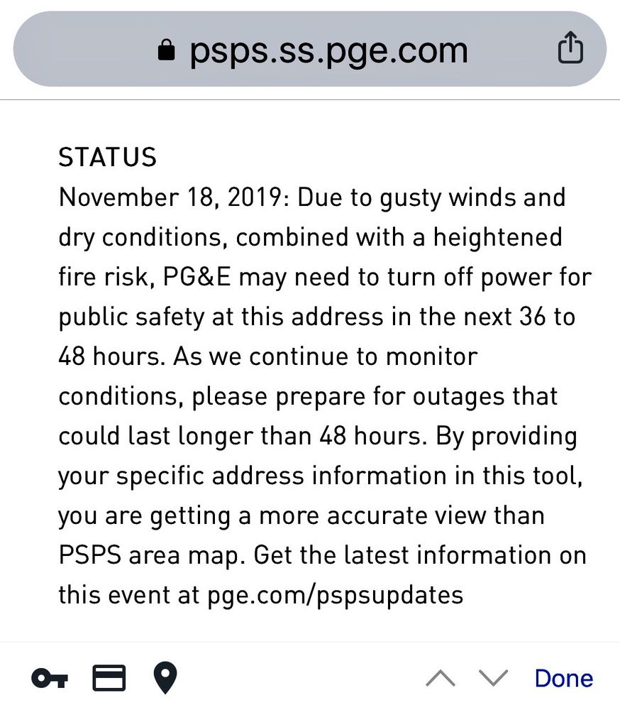 Slide of PG & E