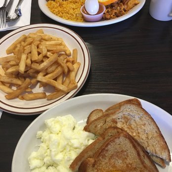 Andy's Coffee Shop - Fitness Choice #1- Egg whites, bacon (or sausage), wheat french toast, fries, and soyrizo (chorizo but made with soy) - Diners Near Me - Pasadena, California Andy's Coffee Shop - Fitness Choice #1- Egg whites, bacon (or sausage), wheat french toast, fries, and soyrizo (chorizo but made with soy) - Diners Near Me - Pasadena, California