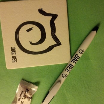 DAE GEE KOREAN BBQ - Pretty cool they have coasters, pens & candy in their cute logo..Love it! - Korean Near Me - Westminster, Colorado