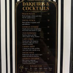 Cocktail menu