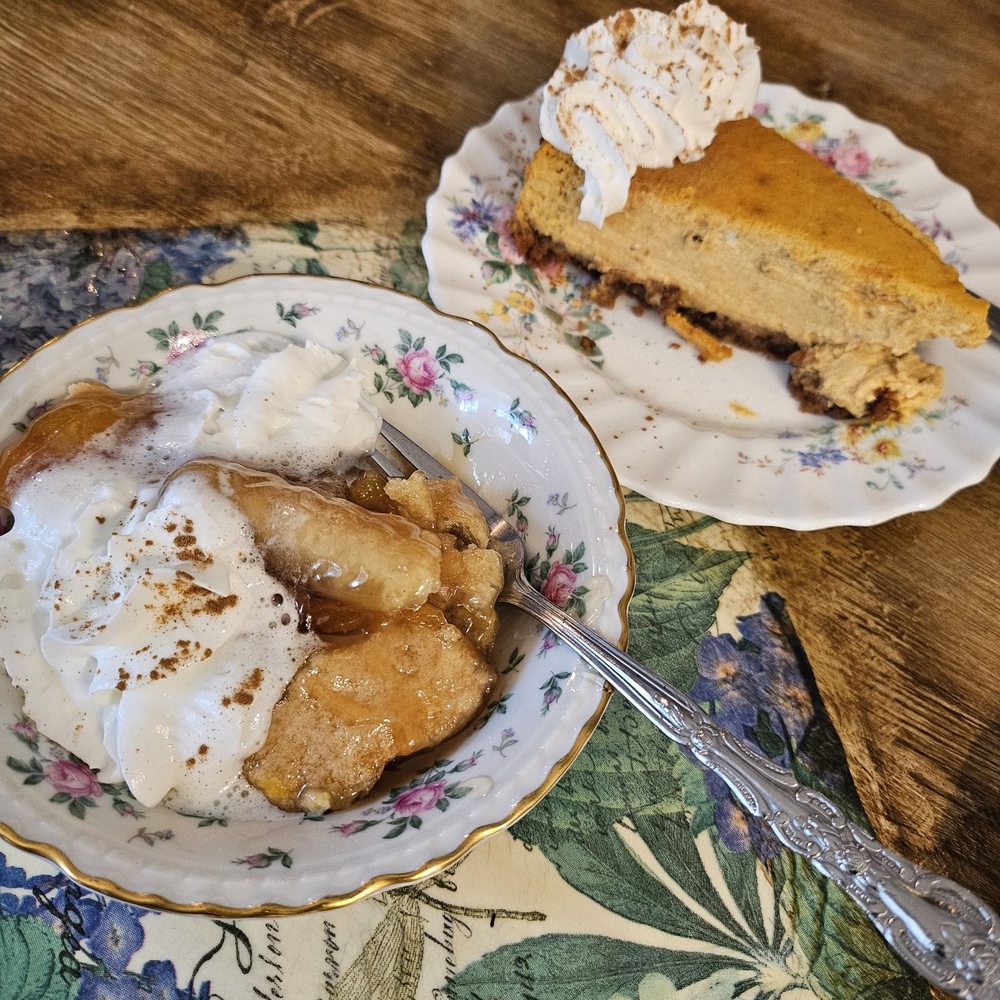 Sassafras Tea Room - Peach cobbler and pumpkin cheesecake - Venues & Event Spaces Near Me - Greenwood, Indiana Sassafras Tea Room - Peach cobbler and pumpkin cheesecake - Venues & Event Spaces Near Me - Greenwood, Indiana