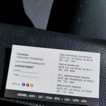Divine Threading  & Lash Studio - Centennial - I highly recommend Tahmina! She's been my brow lady since 2015 and she's so sweet and funny! Does amazing work on my brows and upper lip. - Eyelash Service Near Me - Las Vegas, Nevada