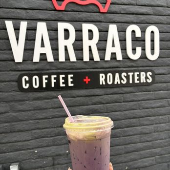 Varraco Coffee + Roasters - Ube matcha latte - all mixed up - Coffee & Tea Near Me - Palm Desert, California