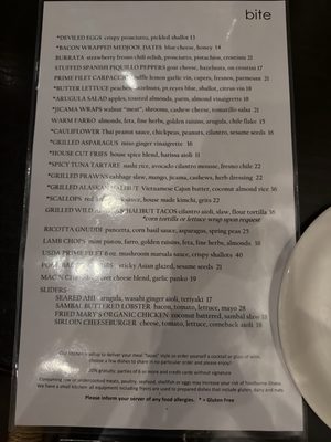 Menu photo 1 Bite American Tapas Incline Village, NV