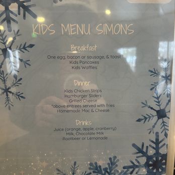 Simon's Restaurant - Kids menu - American Near Me - Midway, Utah