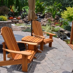 Sunset Garden Furniture - The Adirondack chair and table set is affordable,durable and comfortable!
