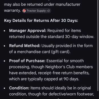Tractor Supply - Return policy - Farming Equipment Near Me - Navarre, Florida Tractor Supply - Return policy - Farming Equipment Near Me - Navarre, Florida