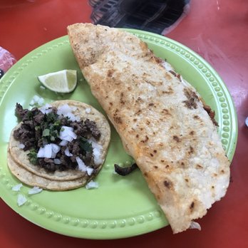 Delicias Del Barrio - Pork Quesadilla and steak taco - Mexican Near Me - Aurora, Colorado