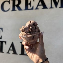 Walnut brownie 1 scoop in a cup