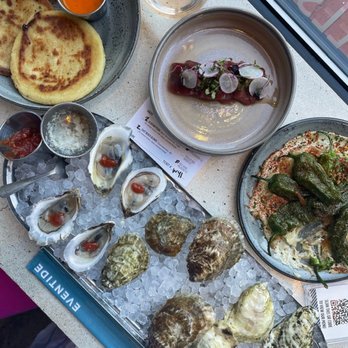 Eventide - Fenway - Braised Beef Pupusas, Bluefin Tuna Crudo*, shishito peppers, oysters - Seafood Near Me - Boston, Massachusetts