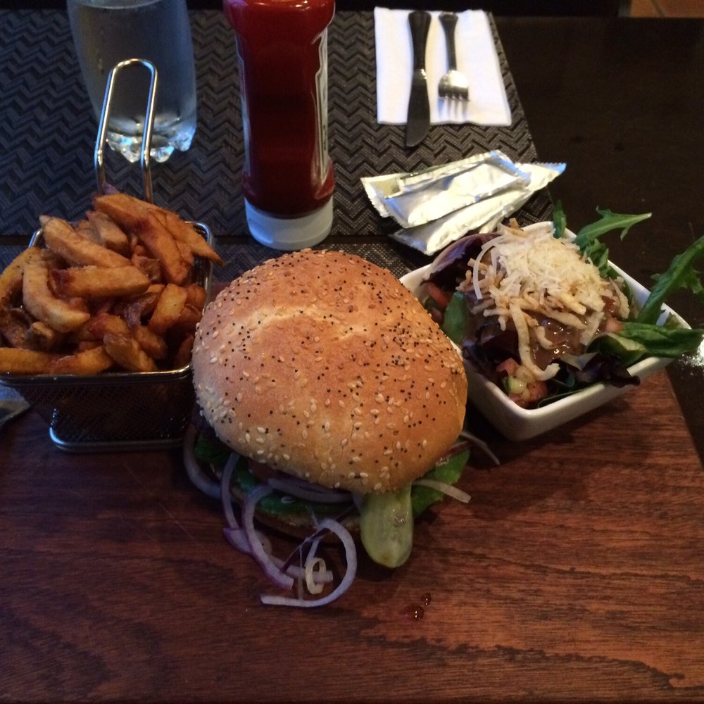Burger and fries Burger and fries