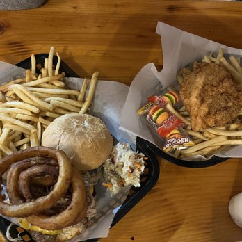 The Dive - The Gate Burger & kids Beach Bird tenders, they came with burger gummies! - Bars Near Me - Port Orford, Oregon