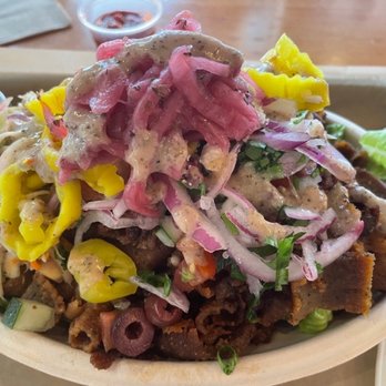 Greek Eats - Chicken souvlaki and gyro salad - Greek Near Me - Shrewsbury, New Jersey Greek Eats - Chicken souvlaki and gyro salad - Greek Near Me - Shrewsbury, New Jersey