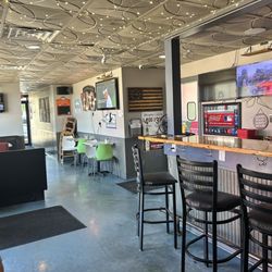 Part of the dining area and bar