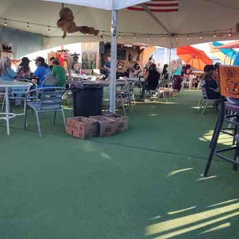 Beer Belly's - Outdoor patio set up, tons of shade, and a dance floor in front of the stage. - Wine Bars Near Me - Quartzsite, Arizona