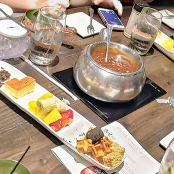 The Melting Pot - Turtle fondue for dessert course. - Fondue Near Me - Pittsburgh, Pennsylvania The Melting Pot - Turtle fondue for dessert course. - Fondue Near Me - Pittsburgh, Pennsylvania