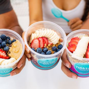 Nekter Juice Bar - three cups of fruit and yogurt - Juice Bars & Smoothies Near Me - Corona, California
