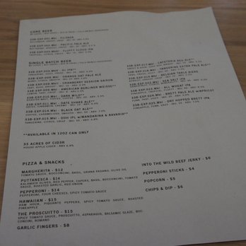 33 Acres Brewing - Beer and food menu - Breweries Near Me - Vancouver, British Columbia
