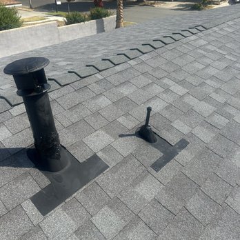 Hart Roofing - Exhaust vents painted to match roof and make the vents look new. - Roofing Near Me Hart Roofing - Exhaust vents painted to match roof and make the vents look new. - Roofing Near Me