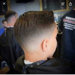 Pitt's Barber Shop - This is the REFERENCE picture. The other 2 photos are what he walked out with AFTER I asked him to fix the uneven spots.