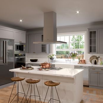 HQR Design - a kitchen with a center island - Interior Design Near Me - Concord, California