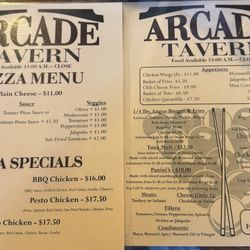 Arcade Tavern - The updated menu as of April 2026