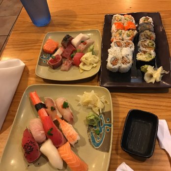 Oishii - Number lunch 9 10 and spicy salmon chopped scallops rolls - Sushi Bars Near Me - Houston, Texas Oishii - Number lunch 9 10 and spicy salmon chopped scallops rolls - Sushi Bars Near Me - Houston, Texas