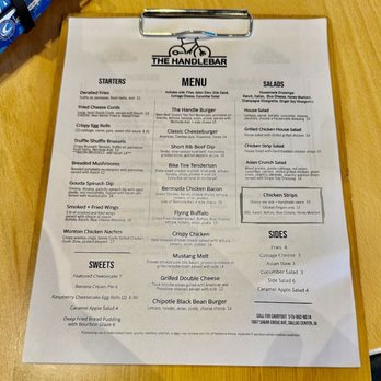 The Handlebar - Lunch menu as of 10/27/2024. - American Near Me - Dallas Center, Iowa The Handlebar - Lunch menu as of 10/27/2024. - American Near Me - Dallas Center, Iowa