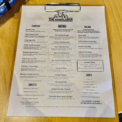 The Handlebar - Lunch menu as of 10/27/2024.