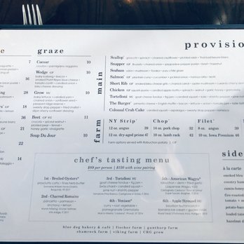 Provision - Menu - New American Near Me - Indianapolis, Indiana Provision - Menu - New American Near Me - Indianapolis, Indiana
