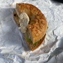 a half eaten sandwich