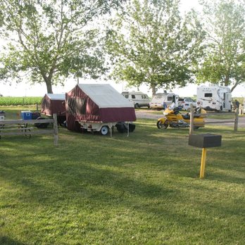 Grand Island KOA - separate grassy tent area close to restroom/shower building - Campgrounds Near Me - Doniphan, Nebraska