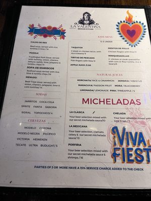 Menu photo 1 La Valentina Mexican Kitchen Miami, FL Menu photo 1 La Valentina Mexican Kitchen Miami, FL