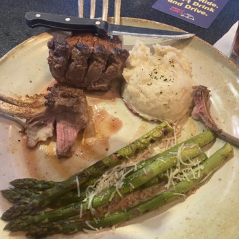 JohnnyLukes KitchenBar - Lamb chops Bacon Roasted Brussels Sproutsand JL's Mashed Potatoes - New American Near Me - Wilmington, North Carolina JohnnyLukes KitchenBar - Lamb chops Bacon Roasted Brussels Sproutsand JL's Mashed Potatoes - New American Near Me - Wilmington, North Carolina