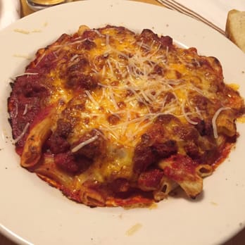 Donatelli's - Baked Mosti with meat sauce.  Nice 'n' golden brown. - Pizza Near Me - White Bear Lake, Minnesota