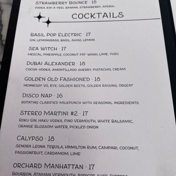 Stereo41 - Drink menu - Cocktail Bars Near Me - Walnut Creek, California